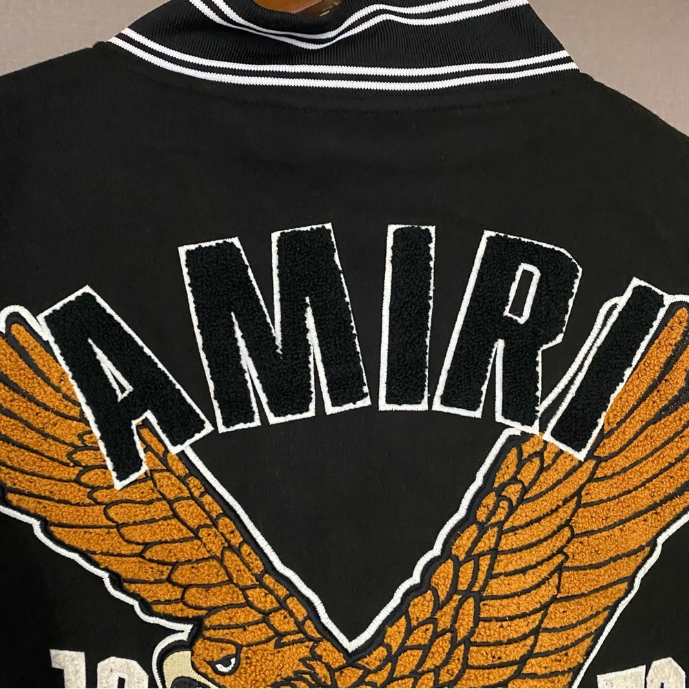 AMIRI Eagle Varsity Logo Leather Panel
Bomber Collar Jacket - Picture 9 of 10